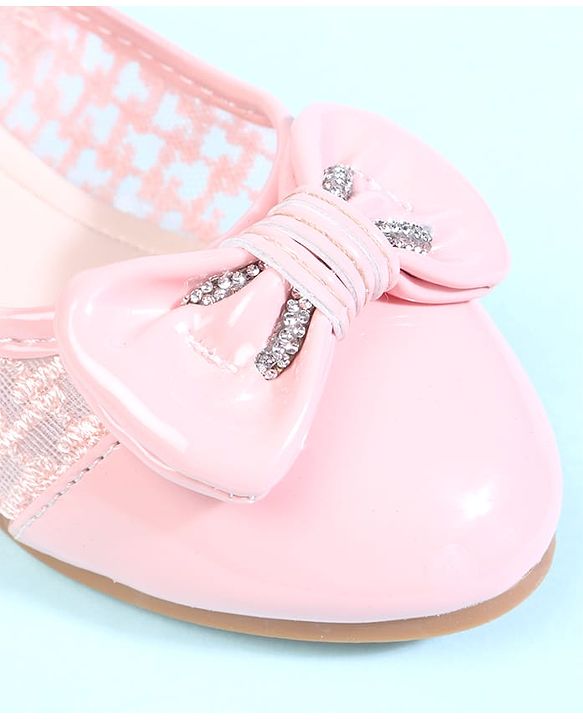 Cute Walk by Babyhug Velcro Closure Ballerina With Bow Applique - Pink