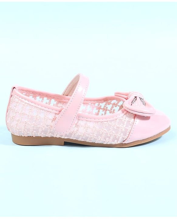 Cute Walk by Babyhug Velcro Closure Ballerina With Bow Applique - Pink