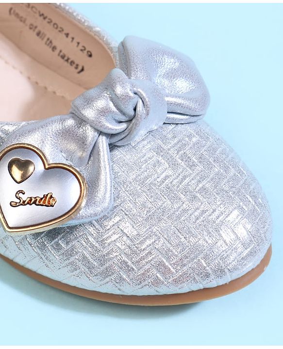 Cute Walk by Babyhug Velcro Closure Ballerina With Bow Applique - Golden