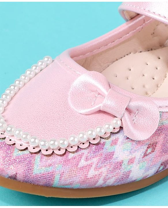 Cute Walk by Babyhug Ballerina With Bow & Pearl Applique - Pink