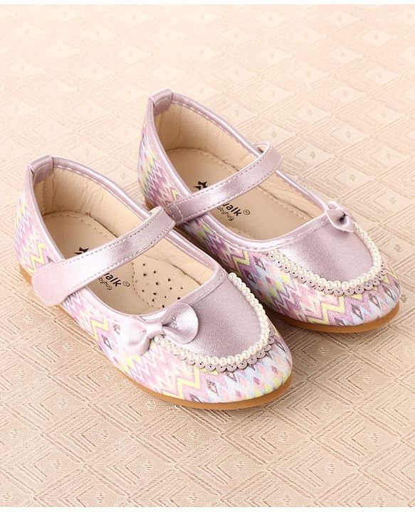 Cute Walk by Babyhug Ballerina With Bow & Pearl Applique - Pink