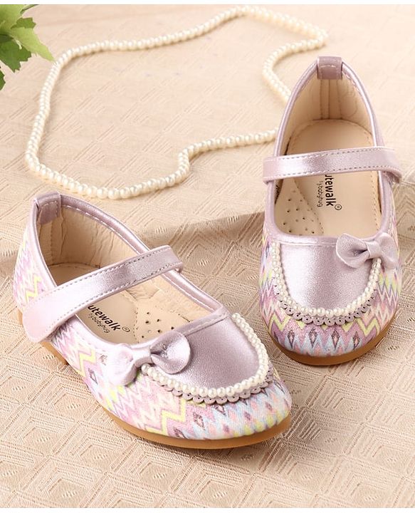 Cute Walk by Babyhug Ballerina With Bow & Pearl Applique - Pink