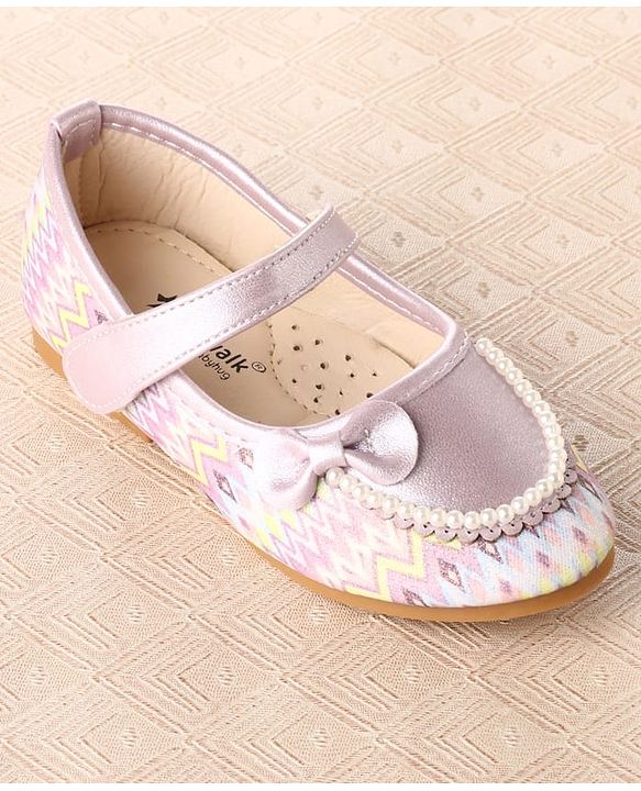 Cute Walk by Babyhug Ballerina With Bow & Pearl Applique - Pink