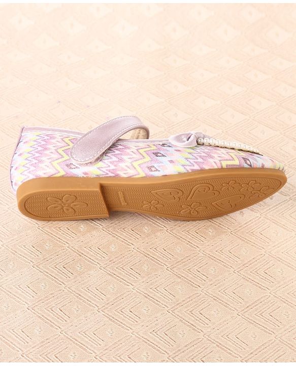 Cute Walk by Babyhug Ballerina With Bow & Pearl Applique - Pink