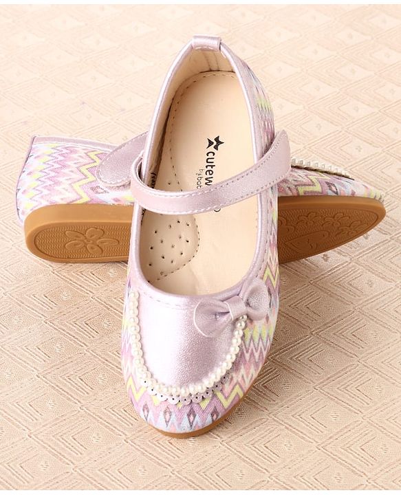 Cute Walk by Babyhug Ballerina With Bow & Pearl Applique - Pink