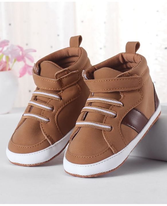 Cute Walk by Babyhug Velcro Closure Booties - Khaki