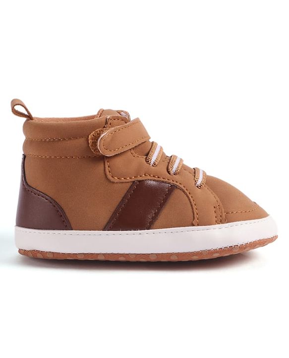 Cute Walk by Babyhug Velcro Closure Booties - Khaki