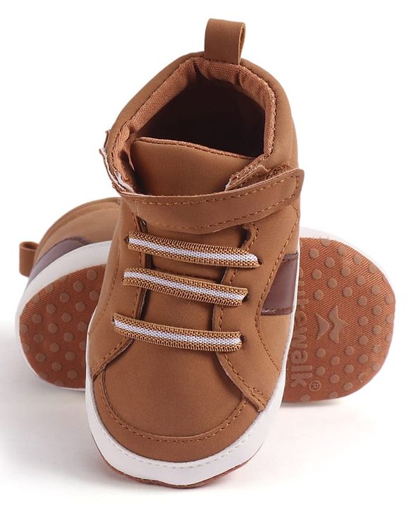 Cute Walk by Babyhug Velcro Closure Booties - Khaki
