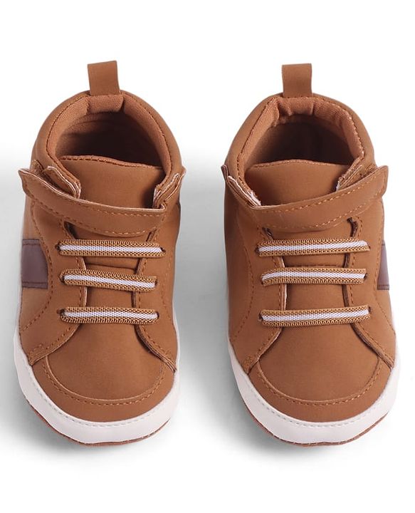 Cute Walk by Babyhug Velcro Closure Booties - Khaki