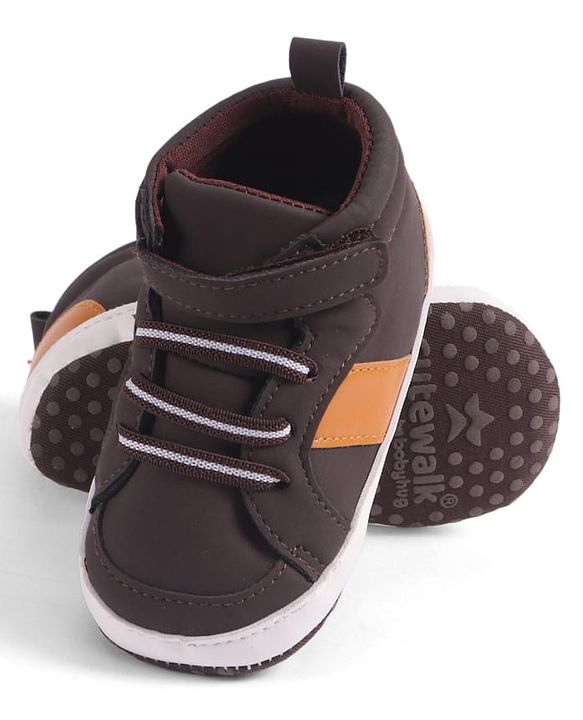 Cute Walk by Babyhug Velcro Closure Booties - Khaki