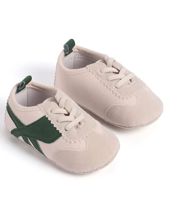 Cute Walk by Babyhug Lace Up Booties with Stripes - Green