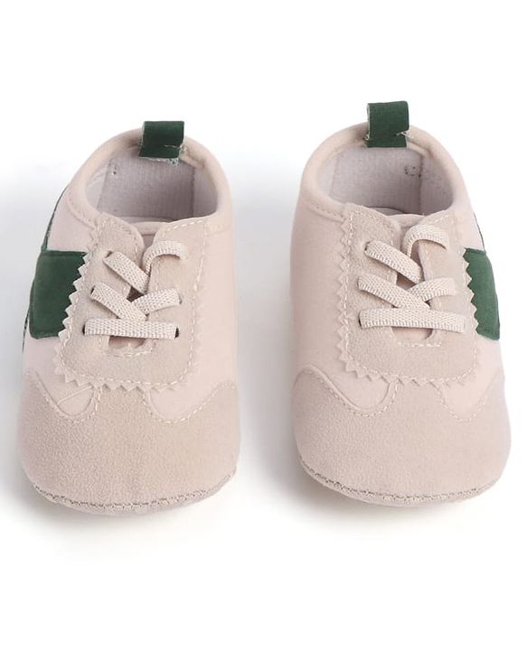 Cute Walk by Babyhug Lace Up Booties with Stripes - Green