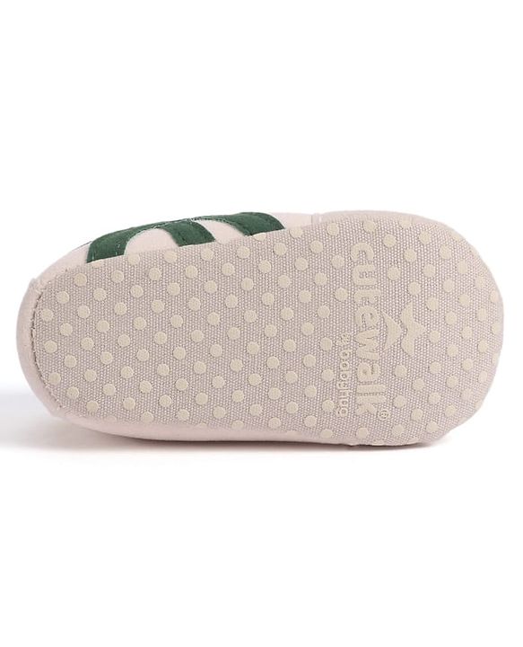 Cute Walk by Babyhug Lace Up Booties with Stripes - Green