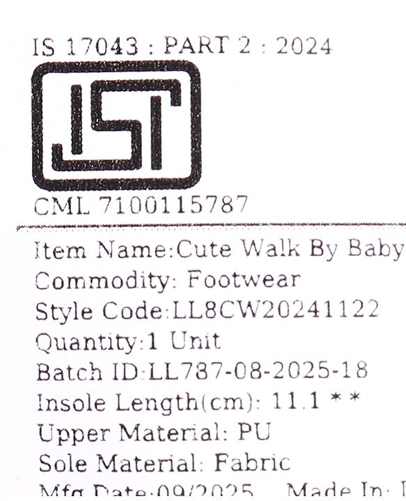 Cute Walk by Babyhug Booties With Velcro Closure & Checks Print - Brown