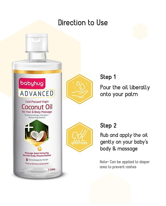 Babyhug Advanced Cold-Pressed Virgin Coconut Oil - 1 Ltr