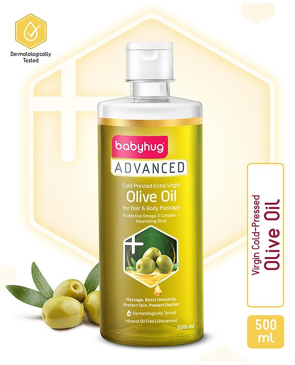 Babyhug Advanced Cold-Pressed Virgin Olive Oil - 500 ml