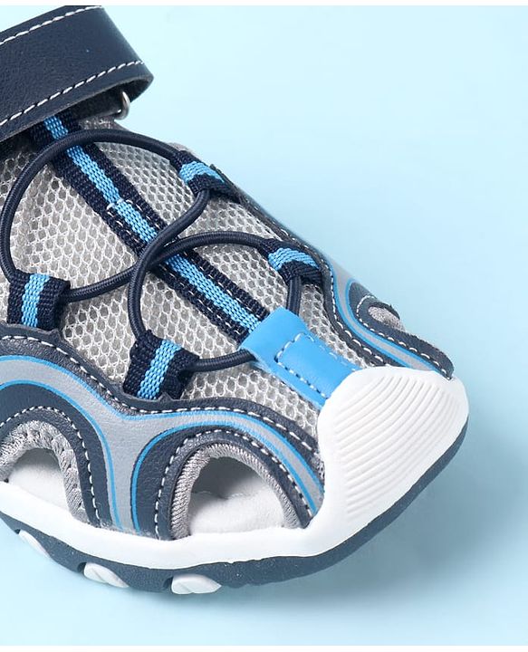Cute Walk by Babyhug Velcro Closure Solid Sandals - Blue
