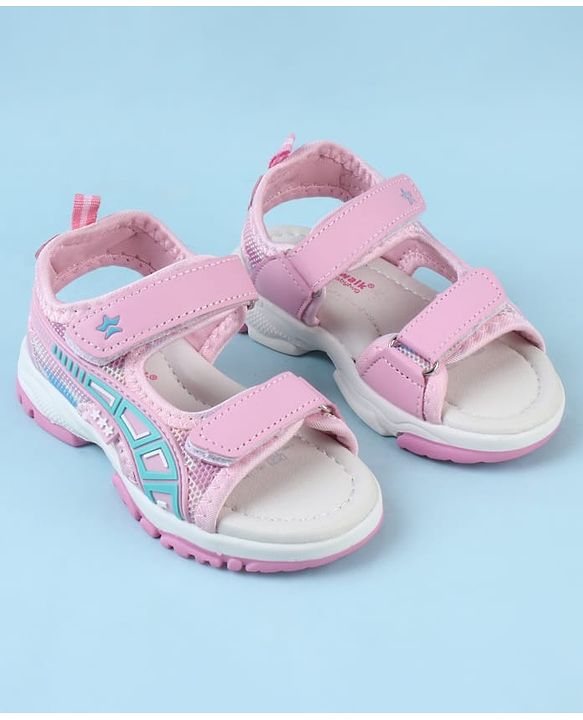 Cute Walk by Babyhug Sandals with Velcro Closure & Star Design - Pink