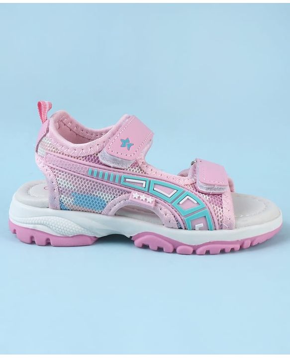 Cute Walk by Babyhug Sandals with Velcro Closure & Star Design - Pink