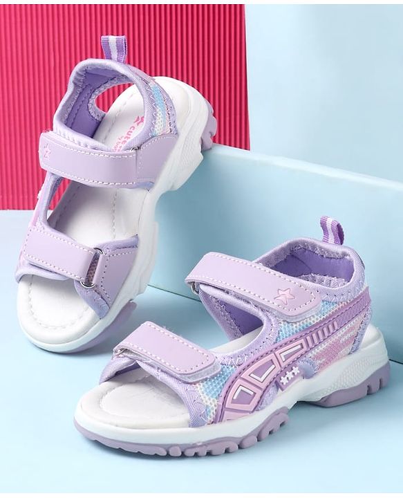 Cute Walk by Babyhug Sandals with Velcro Closure & Star Design - Pink
