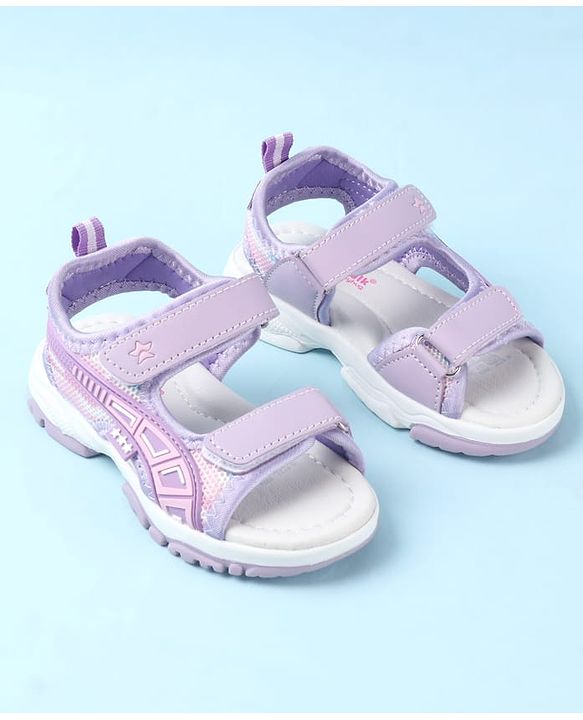 Cute Walk by Babyhug Sandals with Velcro Closure & Star Design - Pink