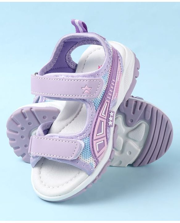 Cute Walk by Babyhug Sandals with Velcro Closure & Star Design - Pink