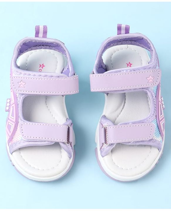 Cute Walk by Babyhug Sandals with Velcro Closure & Star Design - Pink