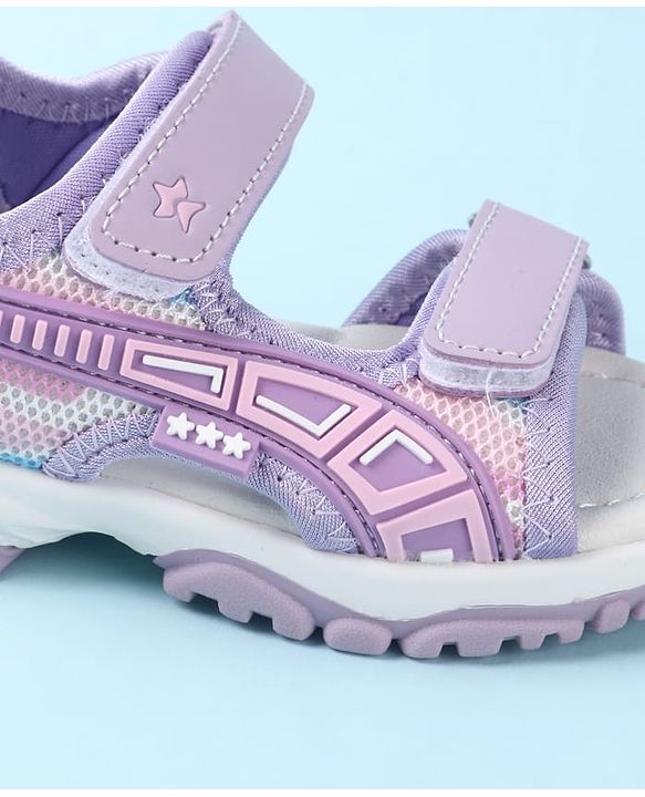 Cute Walk by Babyhug Sandals with Velcro Closure & Star Design - Pink