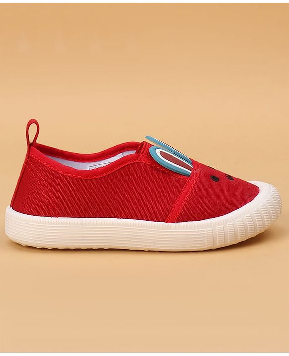 Cute Walk by Babyhug Slip On Casual Shoes With Bunny Face Applique - Red