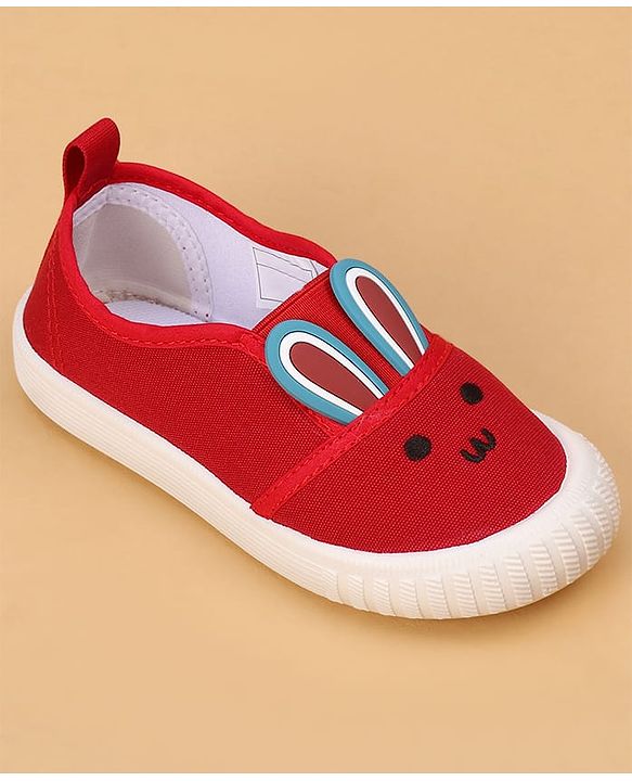 Cute Walk by Babyhug Slip On Casual Shoes With Bunny Face Applique - Red