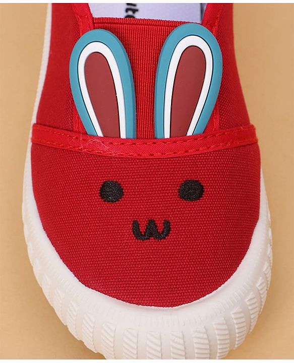Cute Walk by Babyhug Slip On Casual Shoes With Bunny Face Applique - Red