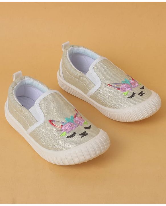 Cute Walk by Babyhug Slip On Casual Shoes with Kitty Embroidery - Pink