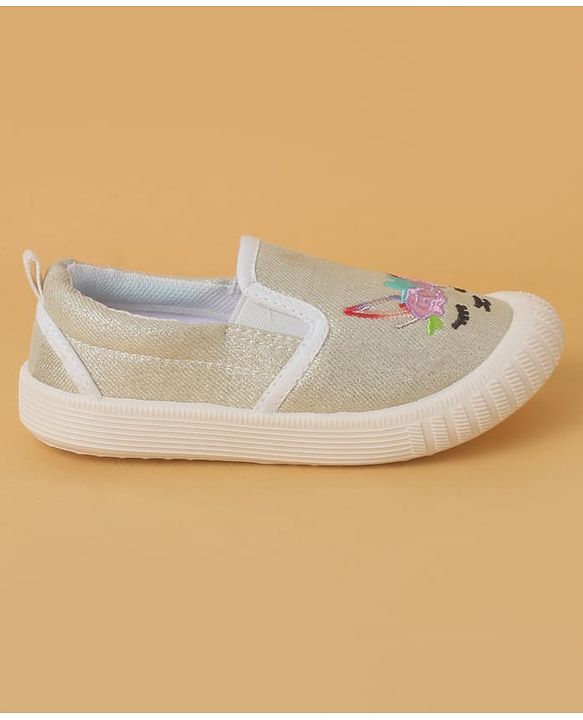 Cute Walk by Babyhug Slip On Casual Shoes with Kitty Embroidery - Pink
