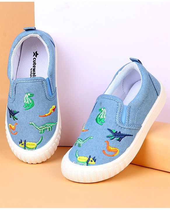 Cute Walk by Babyhug Slip On Casual Shoes With Dino Embroidery - Blue