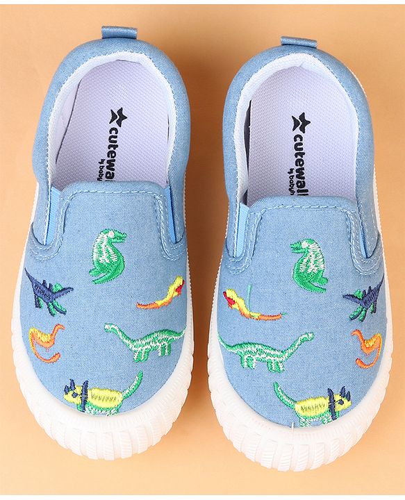 Cute Walk by Babyhug Slip On Casual Shoes With Dino Embroidery - Blue