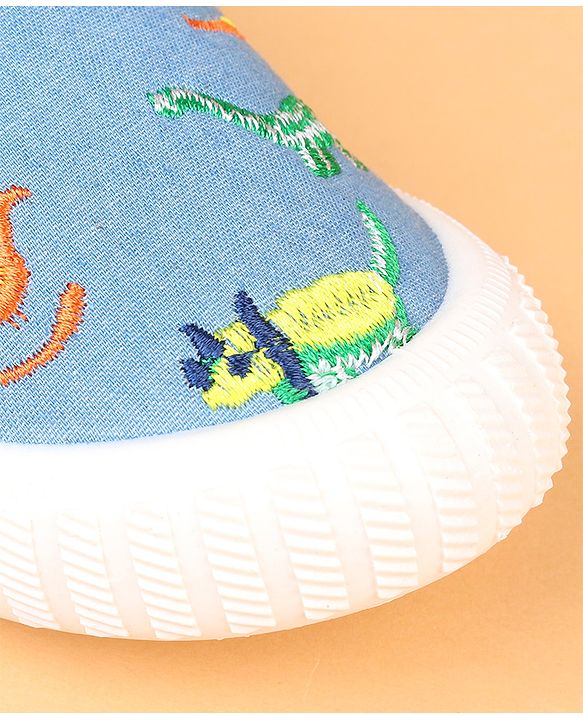 Cute Walk by Babyhug Slip On Casual Shoes With Dino Embroidery - Blue