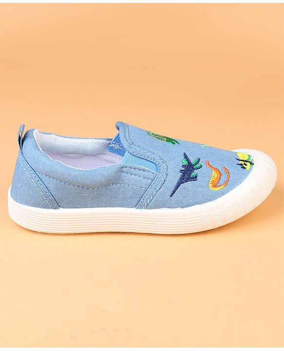 Cute Walk by Babyhug Slip On Casual Shoes With Dino Embroidery - Blue