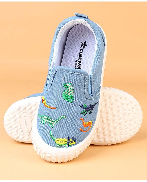 Cute Walk by Babyhug Slip On Casual Shoes With Dino Embroidery - Blue