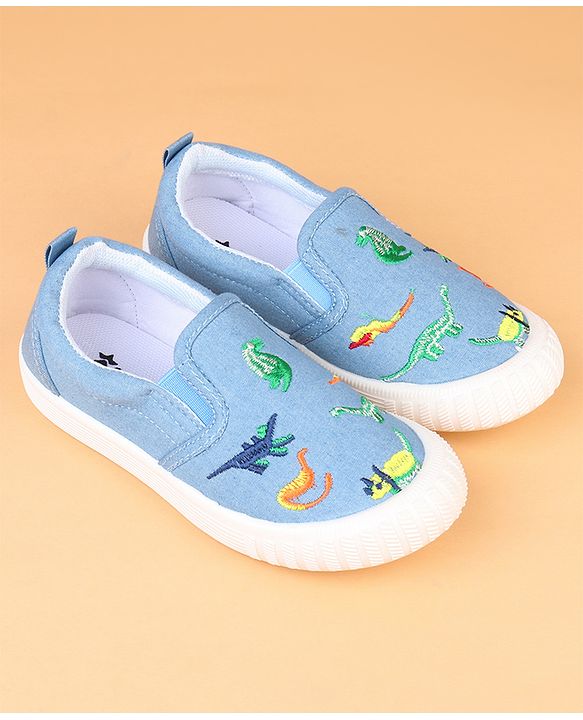 Cute Walk by Babyhug Slip On Casual Shoes With Dino Embroidery - Blue