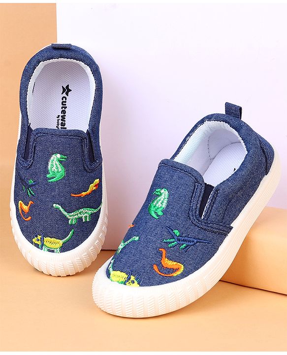 Cute Walk by Babyhug Slip On Casual Shoes With Dino Embroidery - Blue