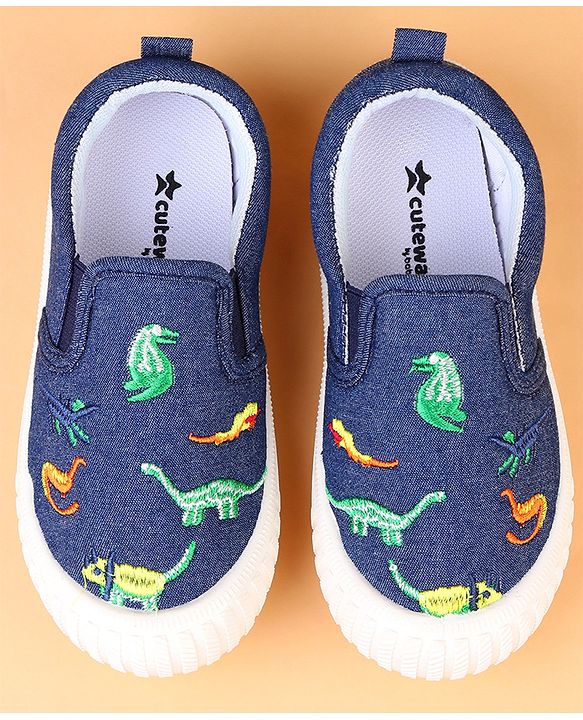 Cute Walk by Babyhug Slip On Casual Shoes With Dino Embroidery - Blue