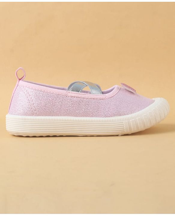 Cute Walk by Babyhug Slip On Casual Shoes with Bow Applique - Glitter Pink
