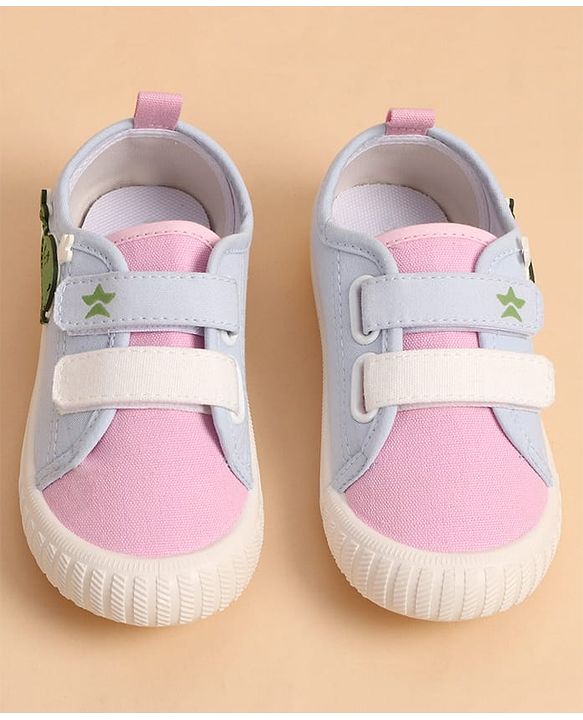 Cute Walk by Babyhug Velcro Closure Casual Shoes With Whale Patch - Pink