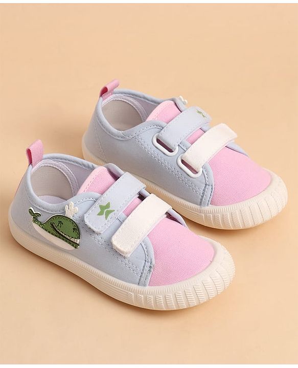 Cute Walk by Babyhug Velcro Closure Casual Shoes With Whale Patch - Pink