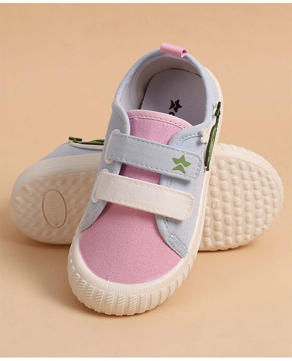 Cute Walk by Babyhug Velcro Closure Casual Shoes With Whale Patch - Pink