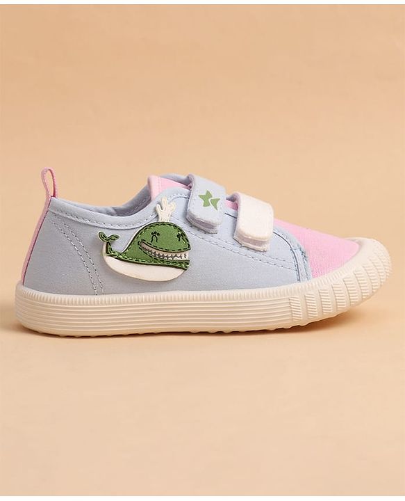 Cute Walk by Babyhug Velcro Closure Casual Shoes With Whale Patch - Pink