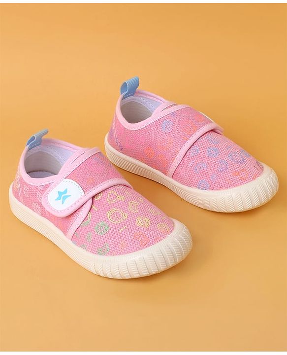 Cute Walk by Babyhug Casual Shoes with Velcro Closure And  Gamer Theme Print - Pink