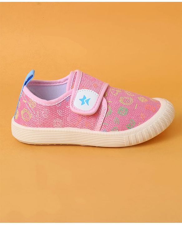 Cute Walk by Babyhug Casual Shoes with Velcro Closure And  Gamer Theme Print - Pink