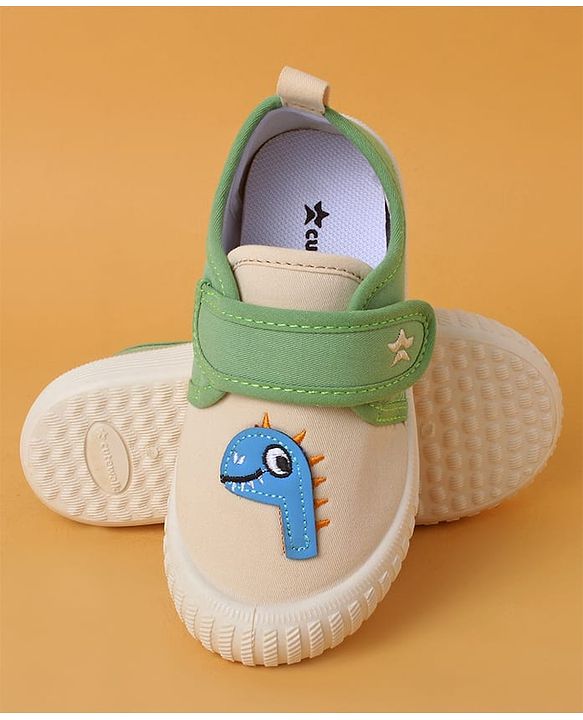 Cute Walk by Babyhug Casual Shoes with Velcro Closure & Dino Applique - Green