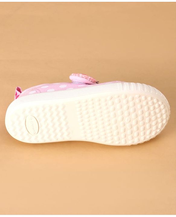 Cute Walk by Babyhug Velcro Closure Casual Shoes With Polka Dot Print - Navy Blue